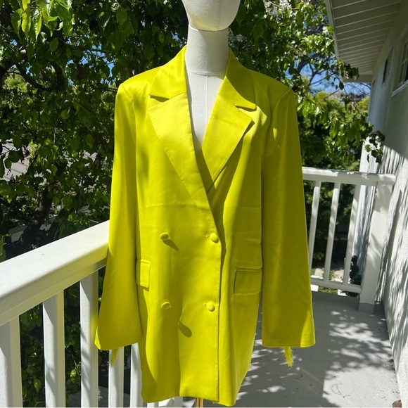 7 for all Mankind Neon Blazer Dress with fringe - Picture 10 of 12